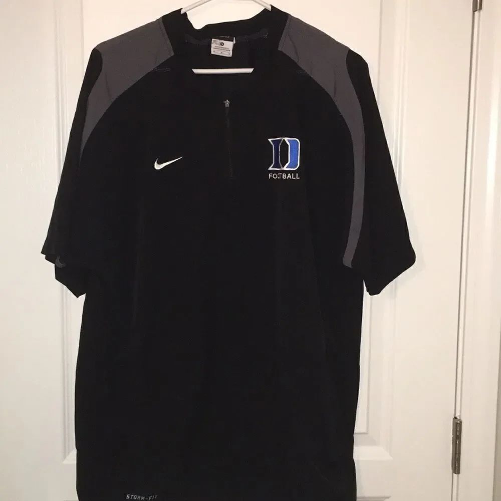 Nike team Duke Blue Devils Black Gray model SS football storm warm up jacket M